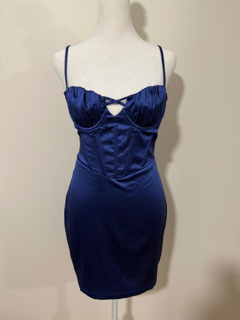 Hello Molly Blue Satin Dress